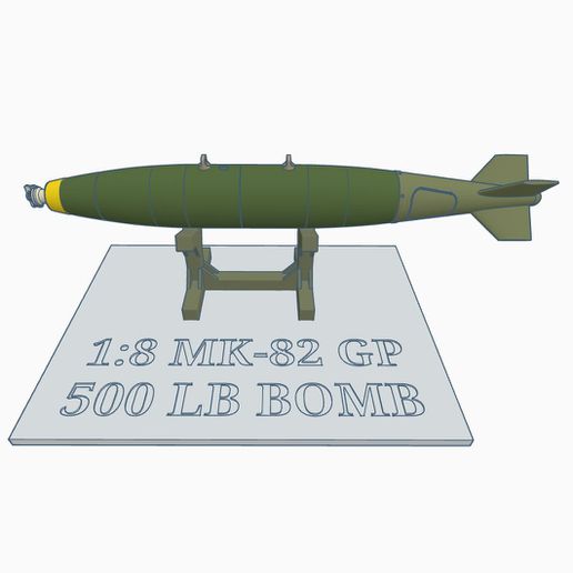mk 82 500 lb bomb 1 8 scale gadget mk82 pound mark drag 3D print model - Mito3D