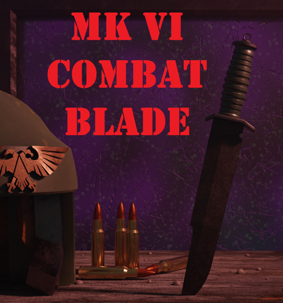 mk vi combat blade prop cosplay knife darktide guard infantry ww1 ww2 42k war 3d print model - Mito3D