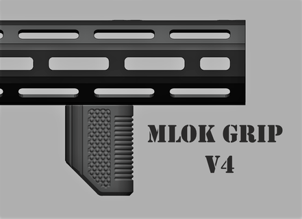 mlok firmeza v4 airsoft ris trilho exército arma fogo tático foregrip anexo picatinny 3d print model - Mito3D