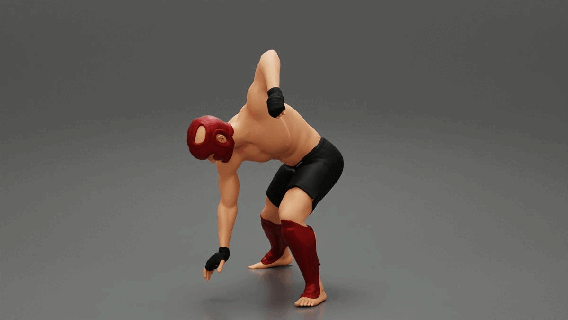 mma combattant joueur combat pose homme garçon chauffeur Masculin personnage Humain femme anatomie statue sculpture impression 3d print model - Mito3D