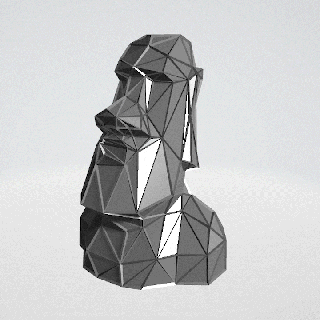 moai buste filaire voronoi Wiremesh engrener décor statue moderne art décoration câble 3d sculpture lowpoly Pâques île 3d print model - Mito3D