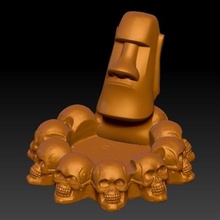 moai devil ashtray 3d print model - Mito3D