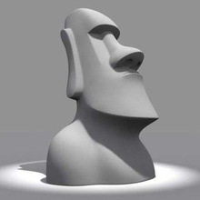 moai tête plat base apporter gencive art sculptures 3d print model - Mito3D