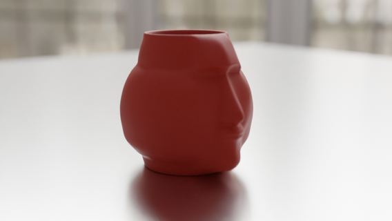 moai tête vase titulaire soutien pierre tombale 3d print model - Mito3D