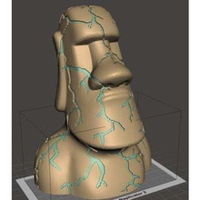 moai lámpara de lava, magma casa lava el la escritorio nigthlight decoración 3d print model - Mito3D