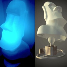 moai nenhuma saliência rgb led lâmpada de suporte a casa ampola lampe estátua 3d print model - Mito3D