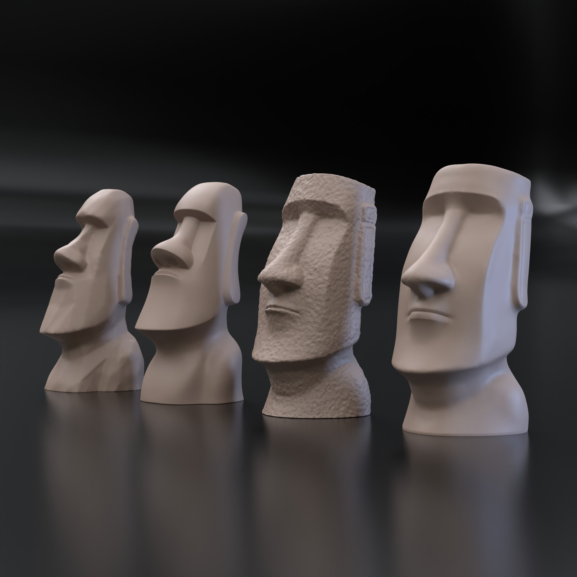 moai statua arte umano figure 3D print model - Mito3D