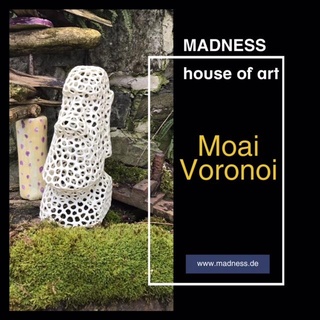 moai Voronoi fracasso escultura arte deco Deko decoração dekoration 3d print model - Mito3D