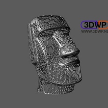 moai voronoi style easter island sculpture art meshmixer statue voronator sculptures 3d print model - Mito3D
