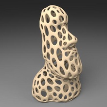 moai voronoi style art sculptures 3d print model - Mito3D