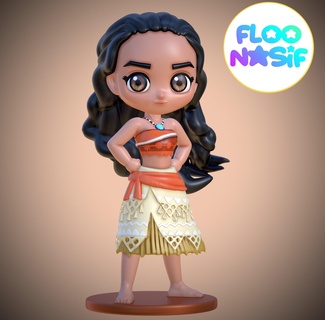 moana Disney Ariel Pocahontas posket chibi boneca bonecos Kawaii fofa patreon 3d print model - Mito3D