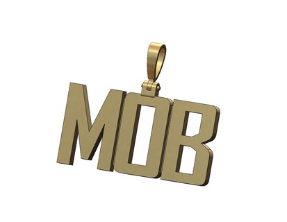 mob name pendant bail 3d print model gangster bling necklace jewelry printable gold silver jewellery fashion luxury statement hiphop swag 3d print model - Mito3D