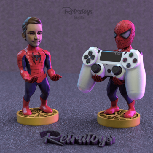 mobile joystick holder spiderman 2002 gamer xbox xboxone support cell phone games tobey spidey playstation play 3D print model - Mito3D