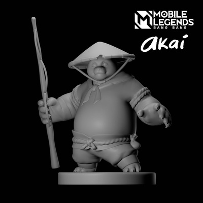 mobile legend - akai panda warrior art toy figure 3d print model - Mito3D