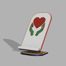 mobile phone stand heart hands gadget 3d print model - Mito3D