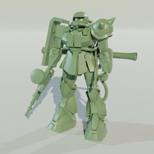 mobile costume gundam zaku ii fixé imprimable remix model_robots 3d print model - Mito3D