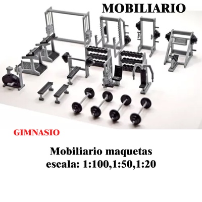 mobiliario gimnasio gym maqueta ejercisio arquitectura maquetas 3d print model - Mito3D