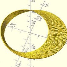 mobius strip tiled lines art pattern openscad customizer 3d print model - Mito3D