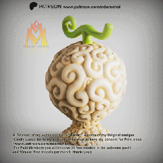 mochi mi demone frutta container ope one piece anime series fan arte 3d print model - Mito3D