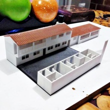mock-up architecture stopover scale dwelling large window house roof school jannie model lounge toit fen tre 3d print model - Mito3D