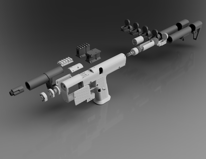 mod 9l pequeno hpa pistola 9s partes longo versão arp9 arp estrela polar f2 macaco SpeedSoft 3d print model - Mito3D
