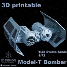 model-t bomber game star wars scalemodel spaceship skywalker luke darth vader empire tie interceptor imperial starfighter spacecraft 3d print model - Mito3D