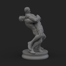 model 3d free-style wrestling art sculpture marble statue man figure print greco roman fight sculptures 3d print model - Mito3D