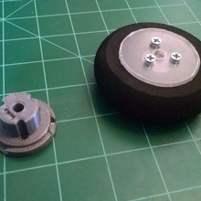 model airplane wheel hub 6mm shaft robotics foam lite flite 3d print model - Mito3D