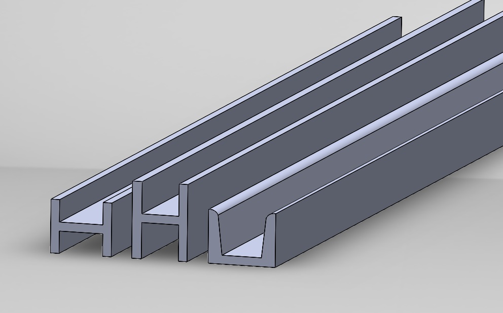 modèle poutres upn ipe modèles modélisation fer construction 3D print model - Mito3D