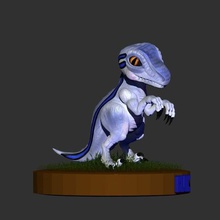 modello di busto blu velociraptor art raccolta giocattolo 3d print model - Mito3D