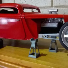 model car stand art display hotrod jack 3d print model - Mito3D