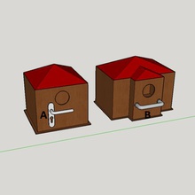 2 model entrance handle steampunk nest box deco art home shack birds waterer feeder grip doorway 3d print model - Mito3D