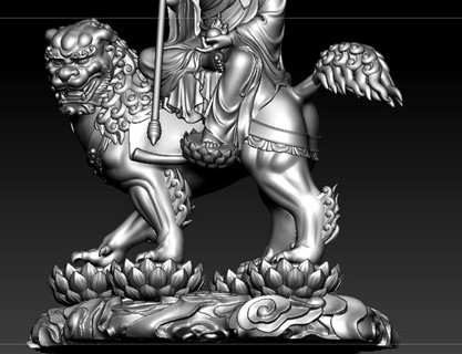 modello ksitigarbha bodhisattva equitazione Leone 3d cnc stl in3d statua scultura Gesù buddha cattolico 3d print model - Mito3D