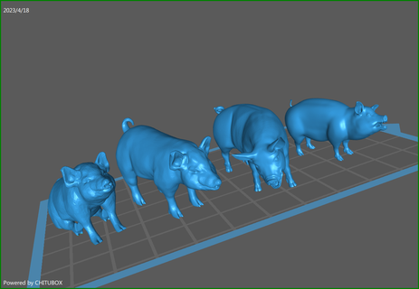 model pigs modeling models miniatures figures 1 35 72 48 3d print model - Mito3D
