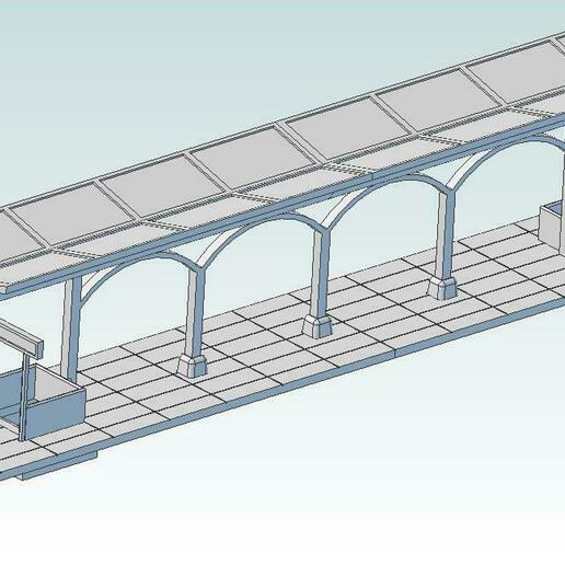 model railraod platform scale ho 1 87 1:87 toy train station 3D print model - Mito3D