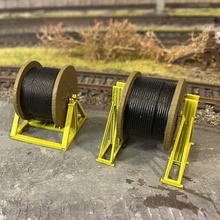 model railway - cable drum jack stand oo ho railroad train scenery 3d 4mm 7mm 3d print model - Mito3D