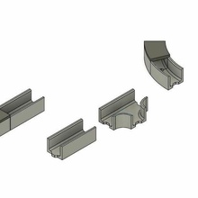 modello ferrovia calcestruzzo linea trunking oo traccia treno cavo trogolo Ferrovia scenario 3d print model - Mito3D