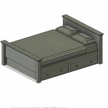 model railway double bed oo o ho scenery house furniture trains 3d print model - Mito3D