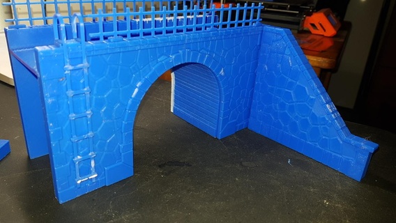model railway h0 scale bridge - wall reinforcement 3d print model - Mito3D
