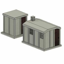 model railway lineside concrete huts oo ho scenery frogman plate layer 3d print model - Mito3D