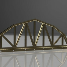 modelo estrada ferro escala arqueado treliça ponte passatempo 3d print model - Mito3D