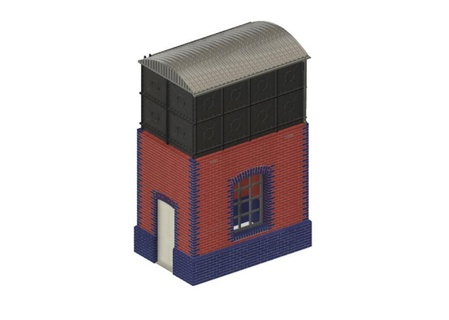 model railway water tower oo ho railroad east somerset steam 3d 4mm 7mm 3d print model - Mito3D
