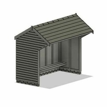 model railway wooden bus shelter oo ho o train station coach scenery 3d print model - Mito3D