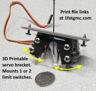 model rairlrod turnout servo mount 2 limit switches Various hobby 3d print model - Mito3D