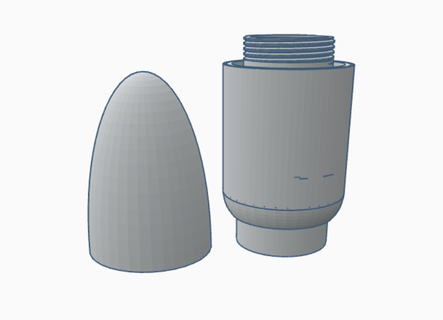 modelo cohete bt60 Talla carga cono nariz juguete nasa espacio Ciencias divertido aficiones 3d impreso spacex 3d print model - Mito3D