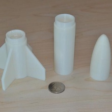 modelo de cohete juguete varios 3d contenedor titular mendel openscad ornamento paramétricas lápiz espacio mes 3d print model - Mito3D
