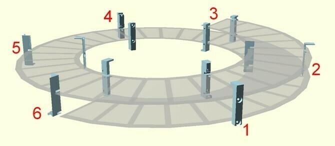 model train ramp poles helicoidal curved straight toy game accessories 3d print model - Mito3D