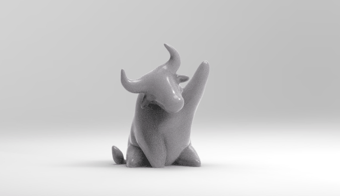 modelo toro sentado saludando arte animal vaca buey saludo 3d print model - Mito3D