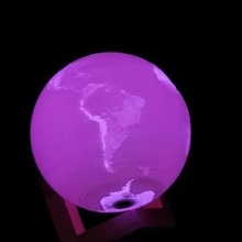 modelo del planeta Tierra terra stl luminária 3d print model - Mito3D