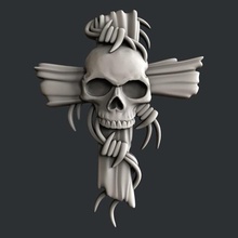 Modèles 3d de la croix crâne art artcam aspire vcarve fusion magie imprimante 3d print model - Mito3D